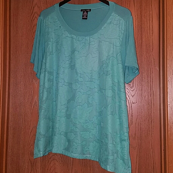 RXB Tops - (3 for $20) Green flowered blouse